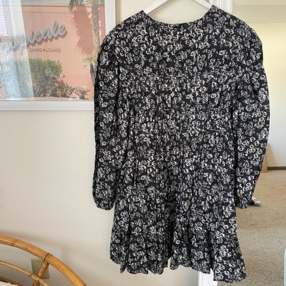 Merlette Lasse Print Mini Dress in Black Stamped Floral Size Large - Picture 6 of 6